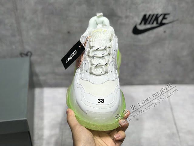 Balenciaga經典款男女鞋 巴黎世家頂級版本Triple S厚底氣墊大底LOGO老爹鞋 Balenciaga情侶款老爹鞋  hdbl1254